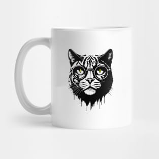 Hipster cat with sunglasses Mug